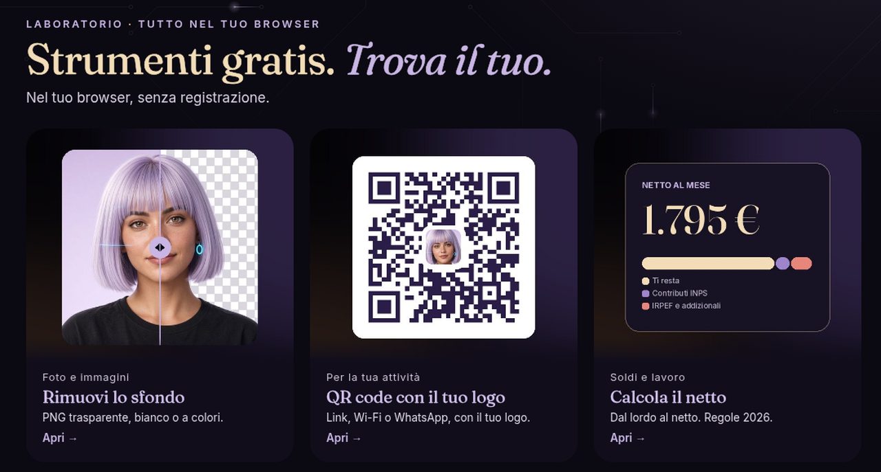 Il Laboratorio di Vera con i suoi strumenti gratis