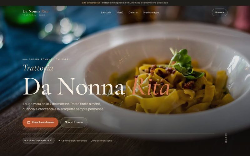 Sito d'esempio Trattoria Da Nonna Rita